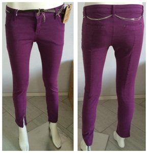 NWT PATRIZIA PEPE PURPLE STRETCH SKINNY JEANS